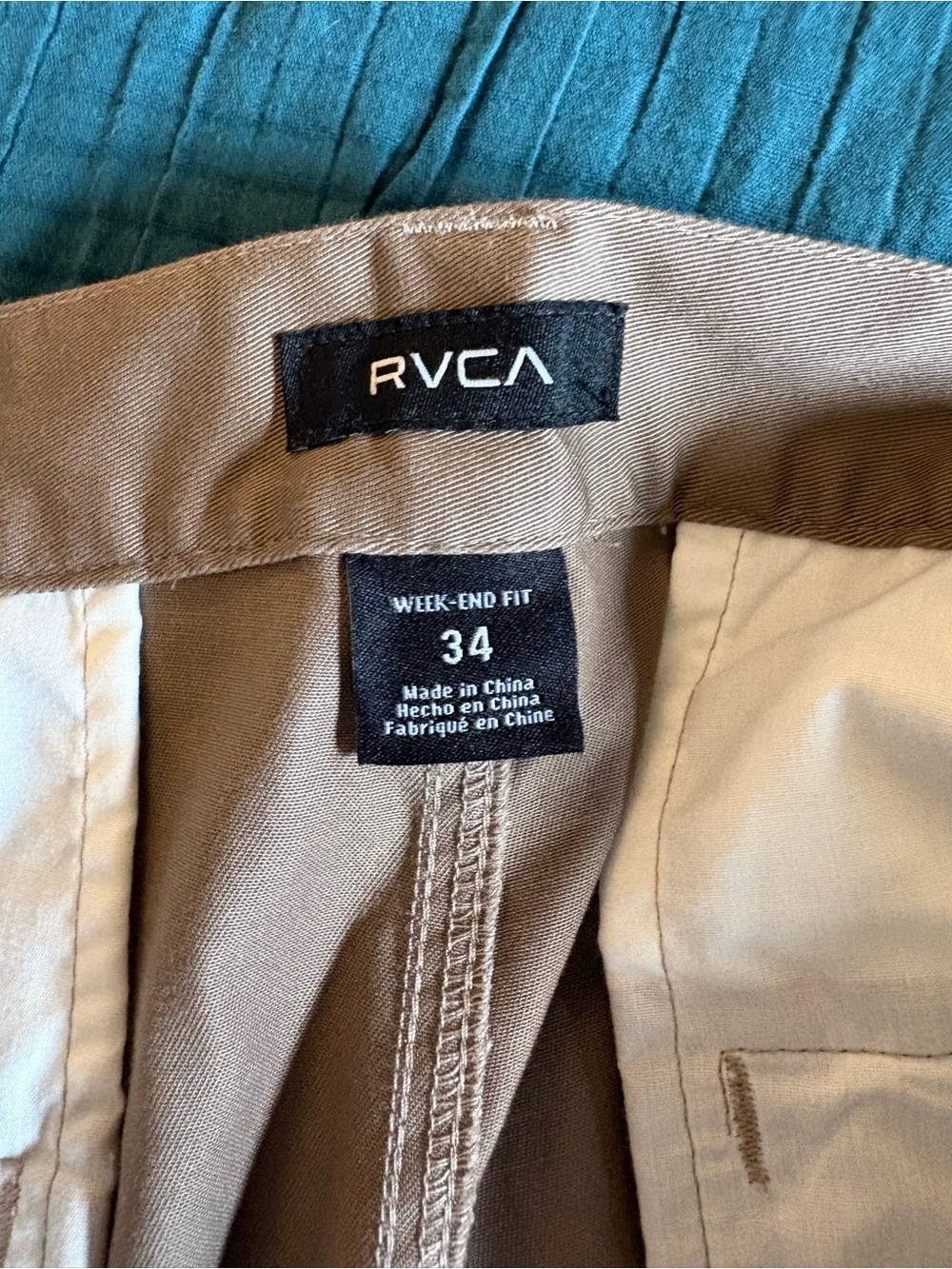 RVCA Men’s Khaki Slim Chinos - Picture 4 of 5